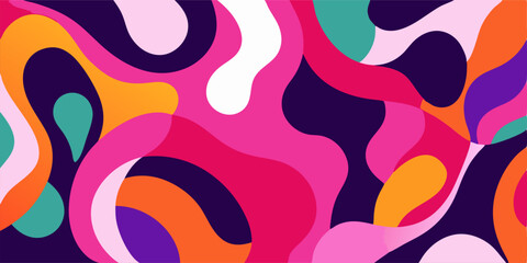 Abstract Colorful Background: Pink, Orange, Purple Fluid Shapes