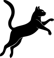 jumping cat
black silhouette vector icon on white or transparent background
