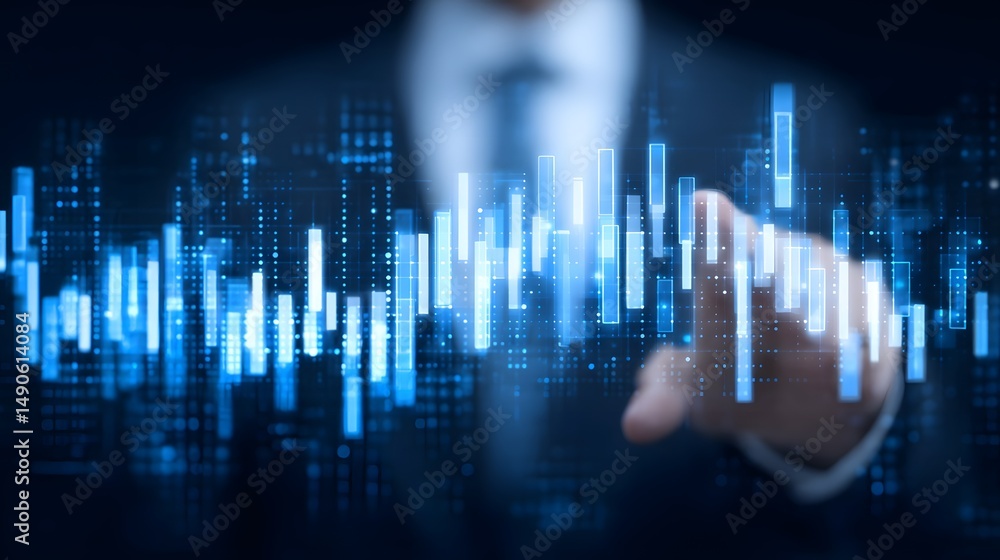 Poster professional working with a data management system to create reports and track key performance indic