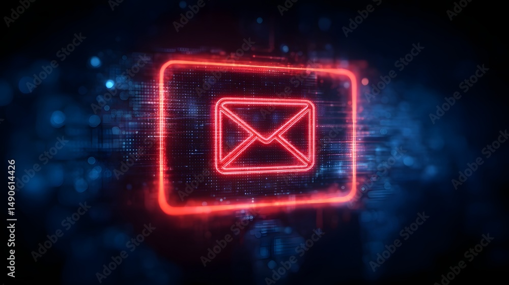 Poster email inbox alert with spam virus warning highlighting the need for email security protection agains