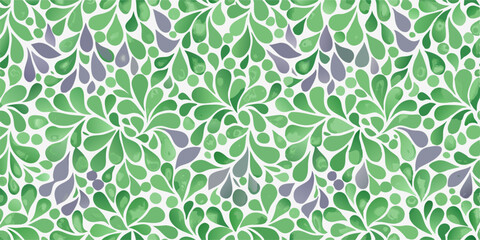 Seamless Green and Purple Teardrop Pattern