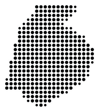 Symbol Map Of the County Frederick (Maryland, US) showing the County with a few black dots