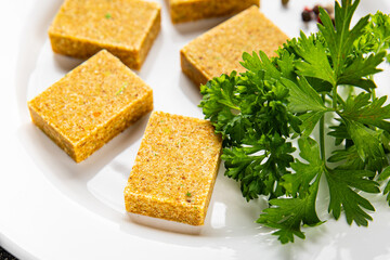 Broth cube vegetable, meat broth concentrated broth chicken, pork, beef meat natural food fresh...