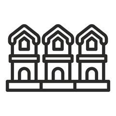 Row house icon outline