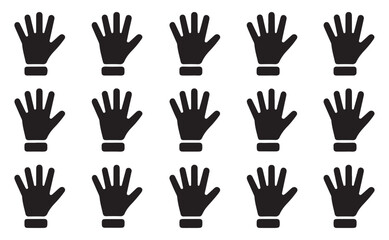 Hand Icons Collection - Simple Silhouette Line Art Hands in Various Poses