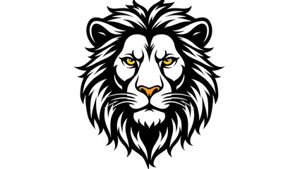 Obraz premium Bold Lion Head Vector Illustration with Fierce Expression