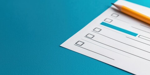 Survey form featuring rating icons, sliders, and optional comments Stock photo