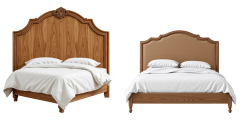 Elegant wooden bed designs with soft bedding for stylish bedrooms