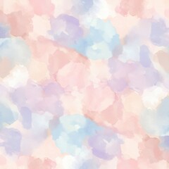 Seamless Abstract Pattern of Irregular Watercolor Blobs and Splotches in Muted Pastel Tones For Backgrounds, Textiles, and Modern Digital Art Designs