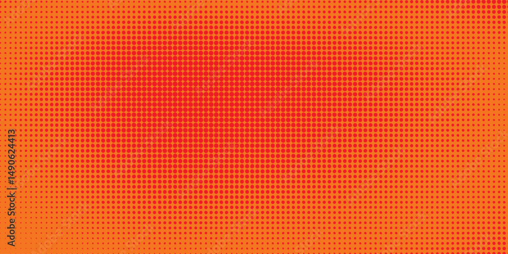 Poster dots halftone orange color pattern gradient texture with technology digital background. dots pop art