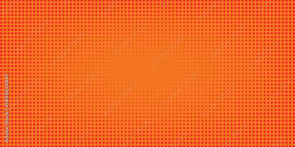Poster dots halftone orange color pattern gradient texture with technology digital background. dots pop art