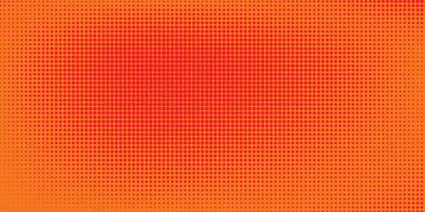Dots halftone orange color pattern gradient texture with technology digital background. Dots pop art comics with summer background.