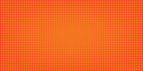 Dots halftone orange color pattern gradient texture with technology digital background. Dots pop art comics with summer background.
