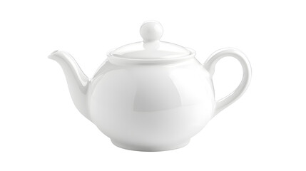 Obraz premium Elegant white teapot with a smooth finish, perfect for serving tea.