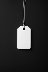 Fototapeta premium Blank empty mockup of tag label over black background