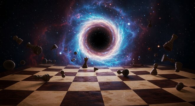 High-orbit satellite perspective of Earth being torn apart, massive swirling vortex replacing the core, data overlays and signal noise on screen, sci-fi HUD elements