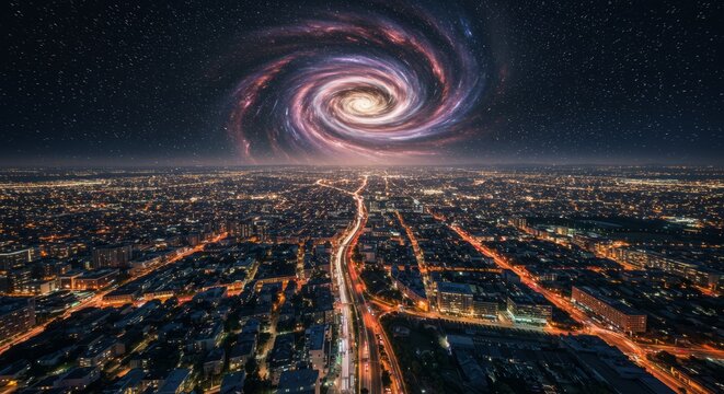 High-orbit satellite perspective of Earth being torn apart, massive swirling vortex replacing the core, data overlays and signal noise on screen, sci-fi HUD elements