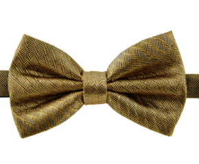 Elegant gold bow tie for festive occasions and formal wear, cut out transparent