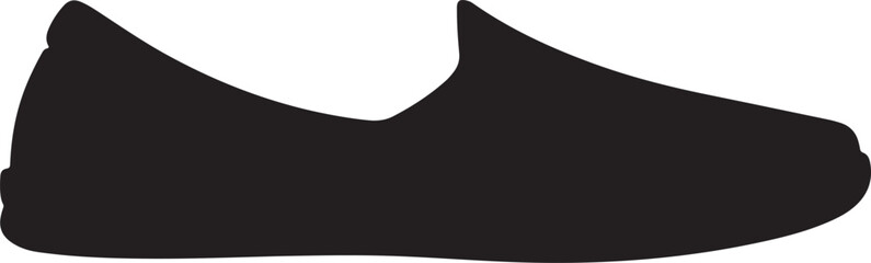 Black Slip On Shoe Silhouette Simple Design Graphic