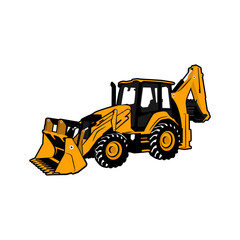backhoe image vector illustration