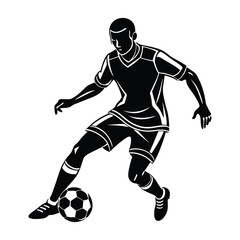 Naklejka premium Soccer Player Silhouette Vector Design Template Illustration