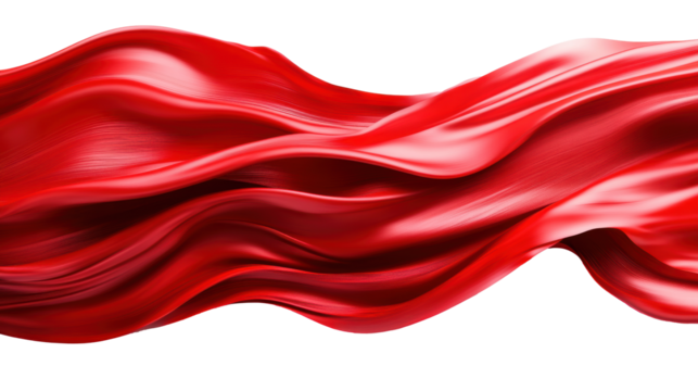 Flowing Red Wave Decorative Element