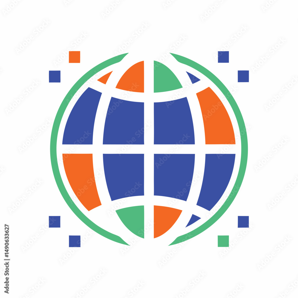 Poster modern technology dynamic globe vector design.