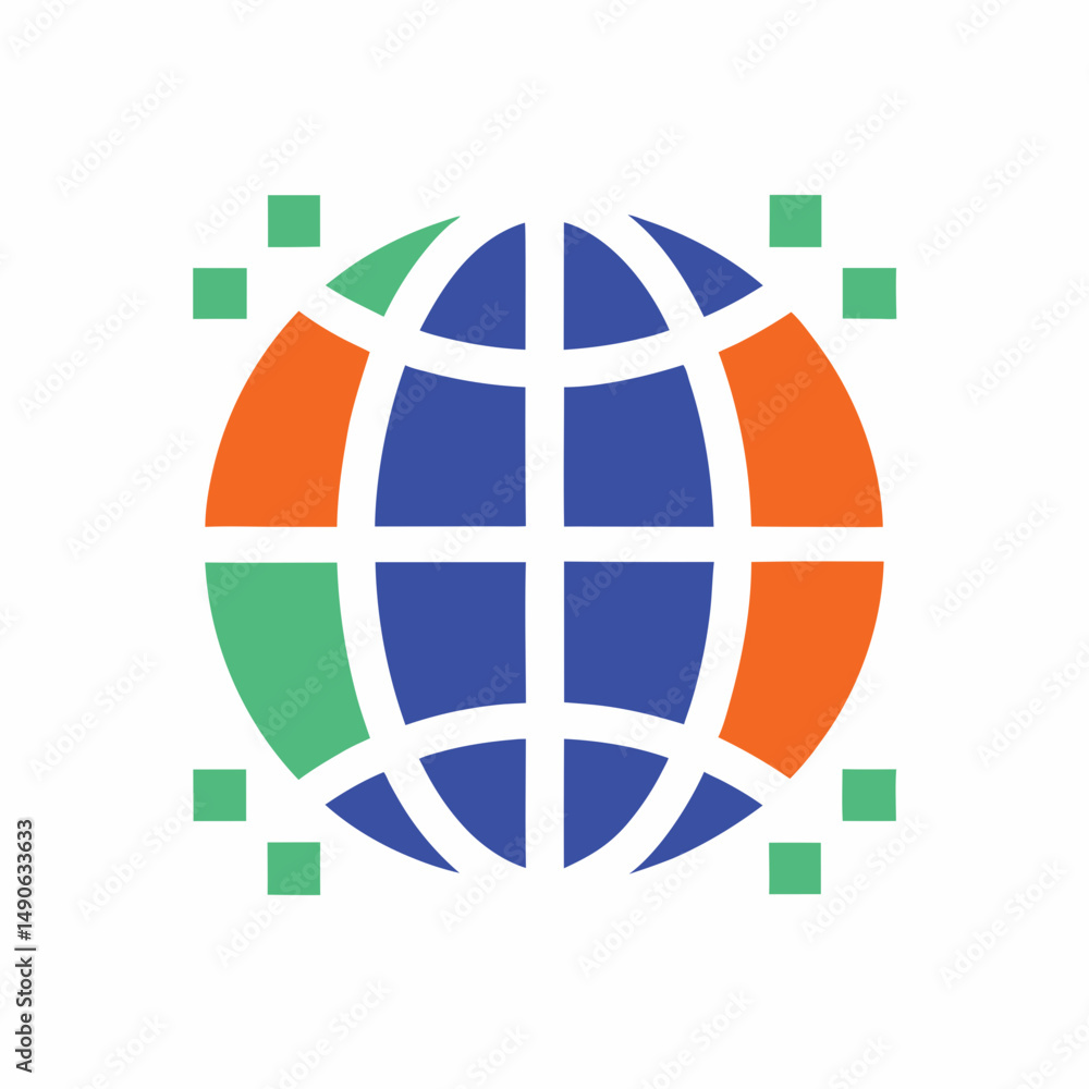 Poster modern technology dynamic globe vector design.
