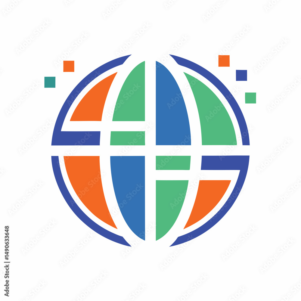 Poster modern technology dynamic globe vector design.