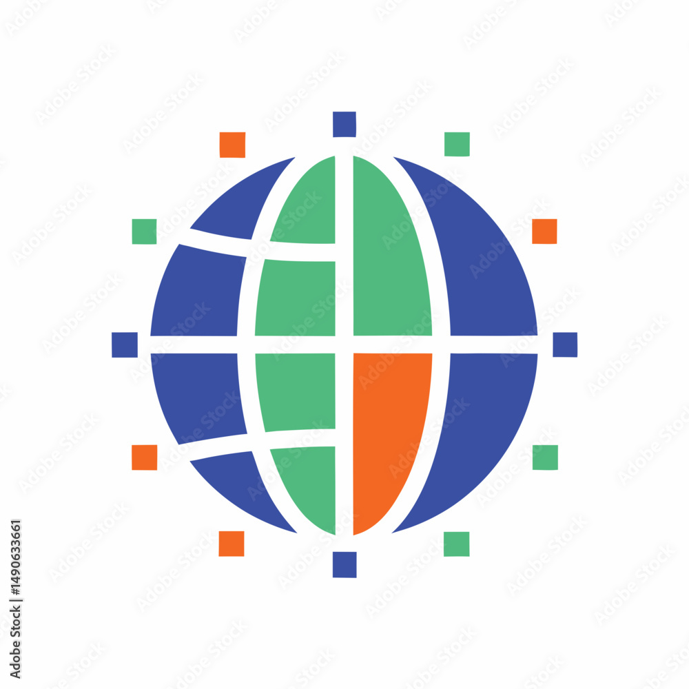 Poster modern technology dynamic globe vector design.