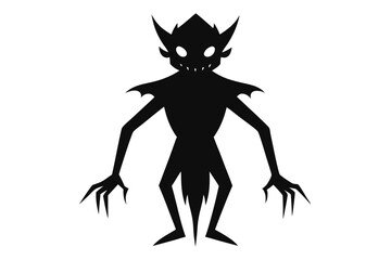 Shadow Silhouette: A sinister, mysterious silhouette of a nightmarish creature, its sharp claws and eerie eyes staring out from the shadows, its menacing form casting an ominous presence.