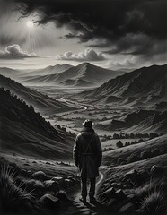 hiker in the mountains