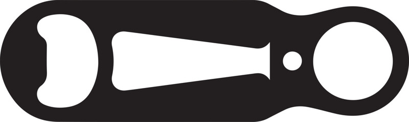 Black and White Bottle Opener Icon Illustration