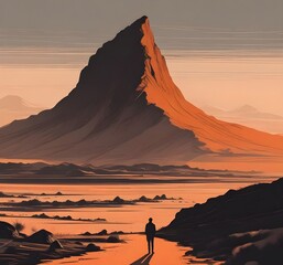 sunset in the desert