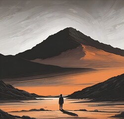 silhouette of a woman in the sunset