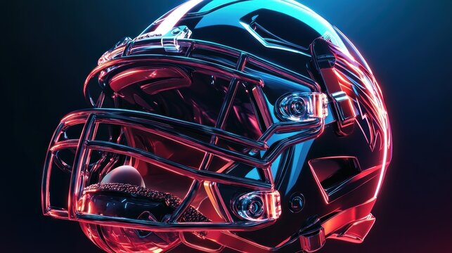 Football helmet, vibrant lighting