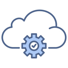 Cloud Management Blue Icon