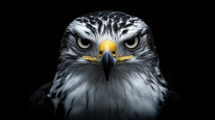 Fototapeta premium A Javanese Hawk Eagle stares ahead, its gaze sharp and full of intensity. background wallpaper AI generated image