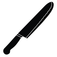 Obraz premium baker element isolated bread knife on white background