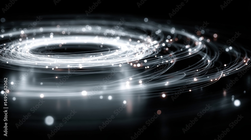 Poster intricate spiral of light representing quantum-enabled sovereign credit optimization in a digital ec
