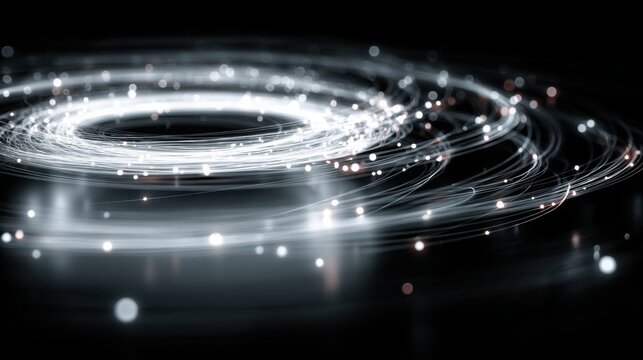 Intricate spiral of light representing quantum-enabled sovereign credit optimization in a digital economy framework