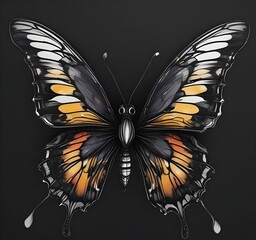 butterfly on black background