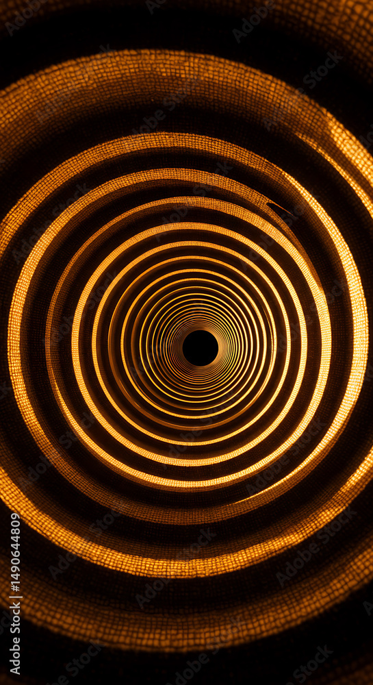 Poster abstract golden concentric circles background textured deep tunnel perspective