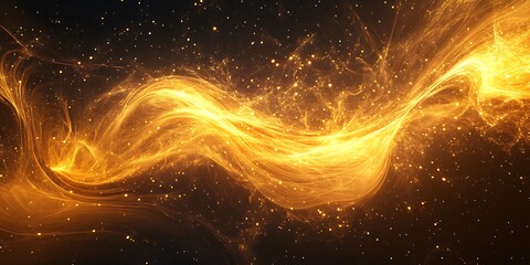 Golden Energy Stream Abstract Background