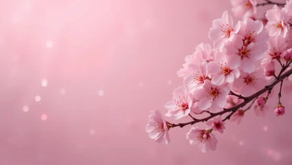 Pink cherry blossom background soft spring designs feminine projects, Valentine's Day, Wedding, Anniversary, Greeting Card Design