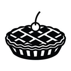 baker element isolated cherry pie on white background