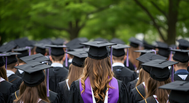 Graduation Ceremony Class of 2024 Students Commencement Caps Gowns
