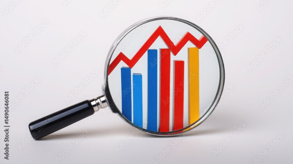 Poster conceptual image highlighting a magnified magnifier to represent real-time economic fragility scanne