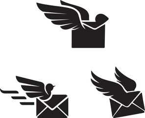  A winged email icon vector image