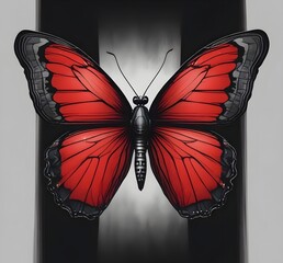 red butterfly on grunge background